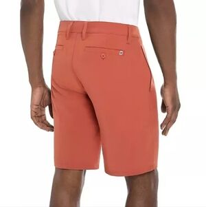 Hurley Red Wood Flat Front Casual Shorts with Tailored Fit